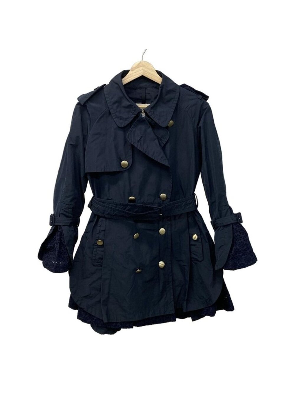 Moncler Coat 0 XS Dark Navy Lace Spring Autumn